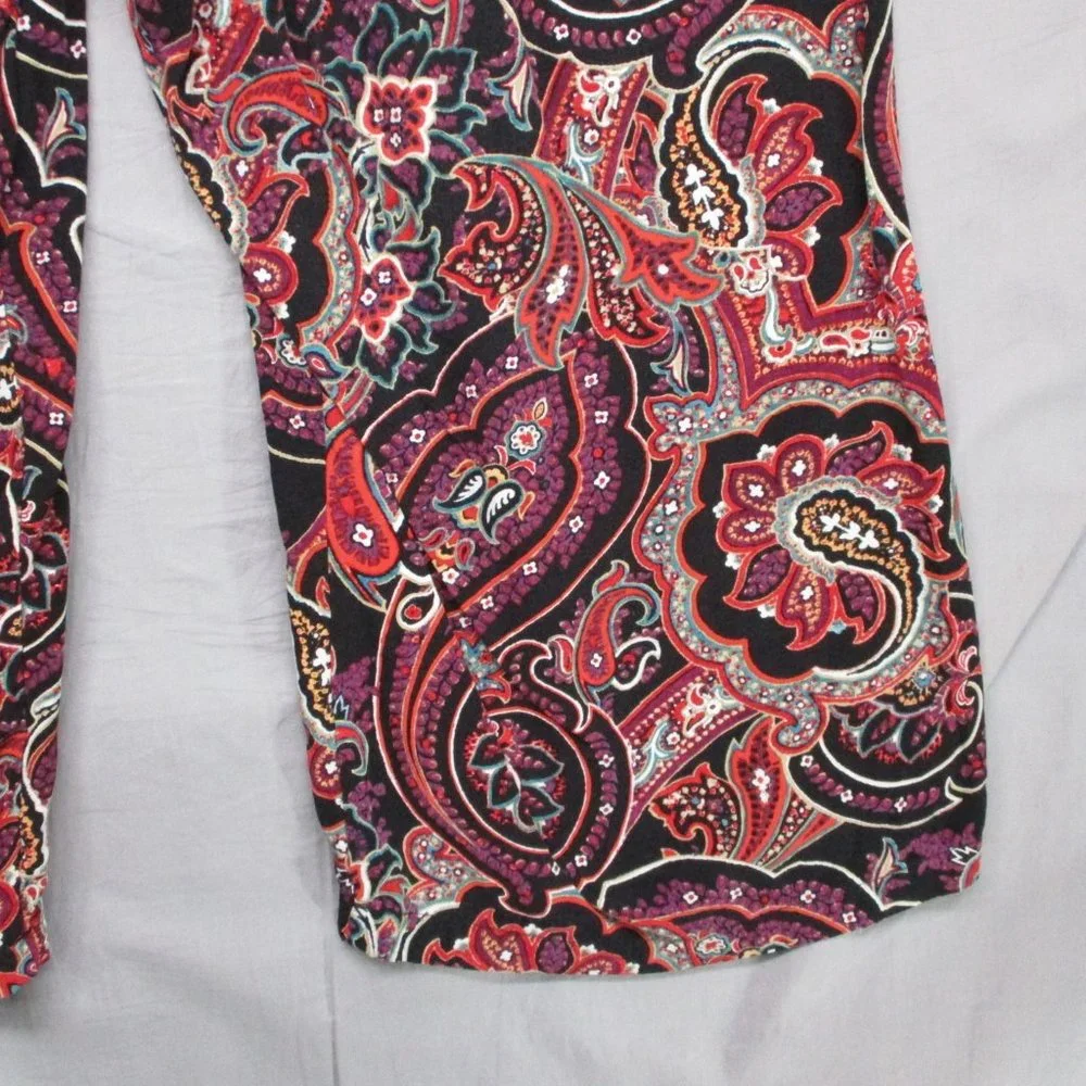 J.Jill Loose Fit Leggings Paisley Design Black & Purple Women Size | XL - Picture 9 of 10
